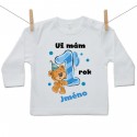 Tričko s dlouhým rukávem Už mám 1 rok s Medvídkem a jménem dítěte Chlapec