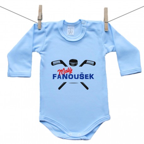 Modré body s dlouhým rukávem Malý fanoušek