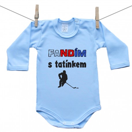 Modré body s dlouhým rukávem Fandím s tatínkem
