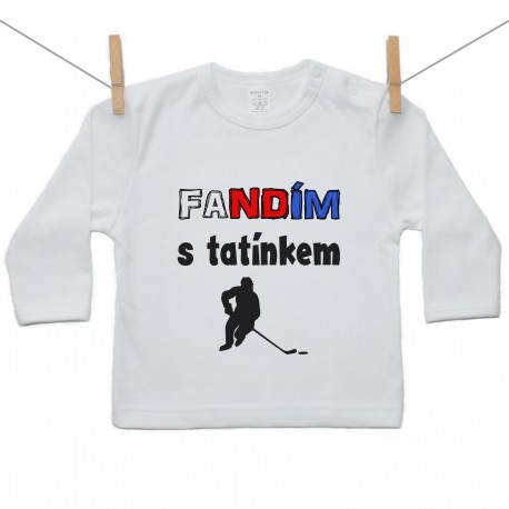 Tričko s dlouhým rukávem Fandím s tatínkem