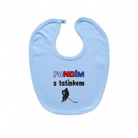 Modrý bryndáček na zapínání Fandím s tatínkem