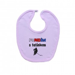 Růžový bryndáček na zapínání Fandím s tatínkem