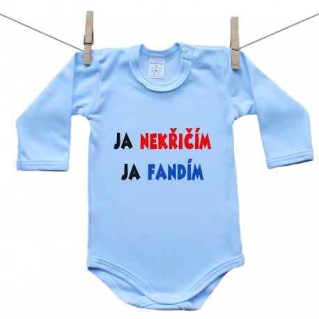 Modré body s dlouhým rukávem Ja nekřičím ja fandím