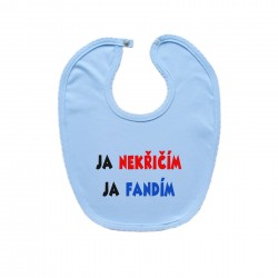 Modrý bryndáček na zapínání Ja nekřičím ja fandím