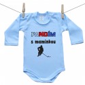 Modré body s dlouhým rukávem Fandím s maminkou