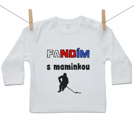 Tričko s dlouhým rukávem Fandím s maminkou
