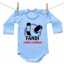 Modré body s dlouhým rukávem Fandí celá rodina