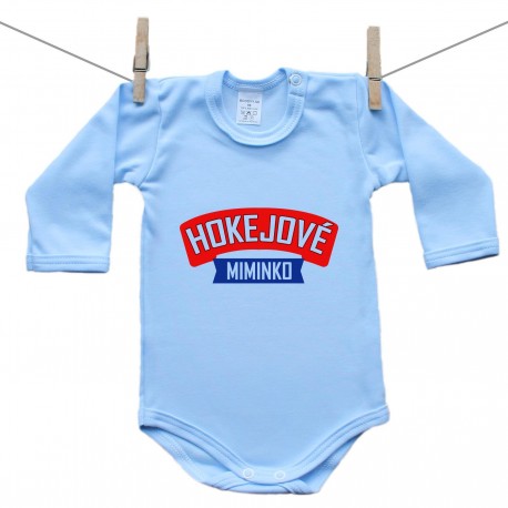 Modré body s dlouhým rukávem Hokejové miminko