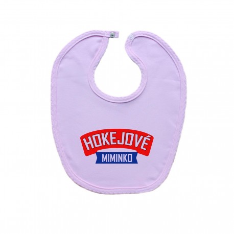 Růžový bryndáček na zapínání Hokejové miminko