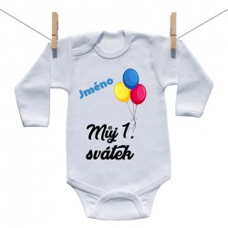 Body s dlouhým rukávem Můj 1. svátek se jménem dítěte Medvídek Chlapec