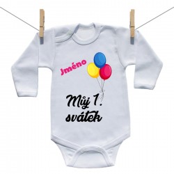 Body s dlouhým rukávem Můj 1. svátek se jménem dítěte Medvídek Dívka