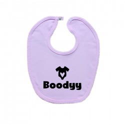 Růžový bryndáček na zapínání Boodyy