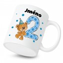 Hrnek Mám 2 roky s Medvídkem a jménem dítěte Chlapec