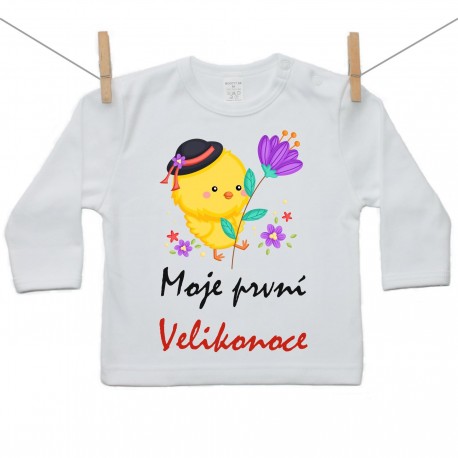 Tričko s dlouhým rukávem Moje první Velikonoce Chlapec