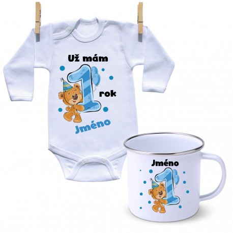 Sada Mám 1 rok s Medvídkem a jménem dítěte Chlapec