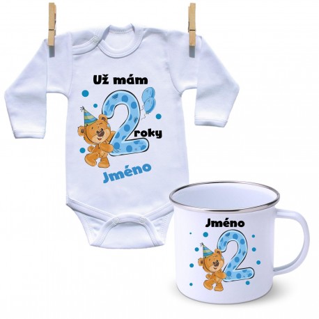 Sada Mám 2 roky s Medvídkem a jménem dítěte Chlapec